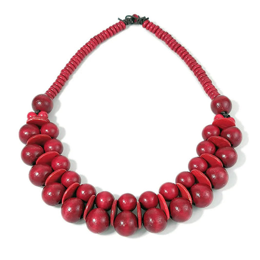Pinkify Chokore Chunky Bead Necklace (Red) ( Minimum Order Size - 6)