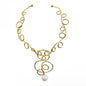 Pinkify Chokore Irregular Statement Necklace with Pearl (Gold) ( Minimum Order Size - 6)