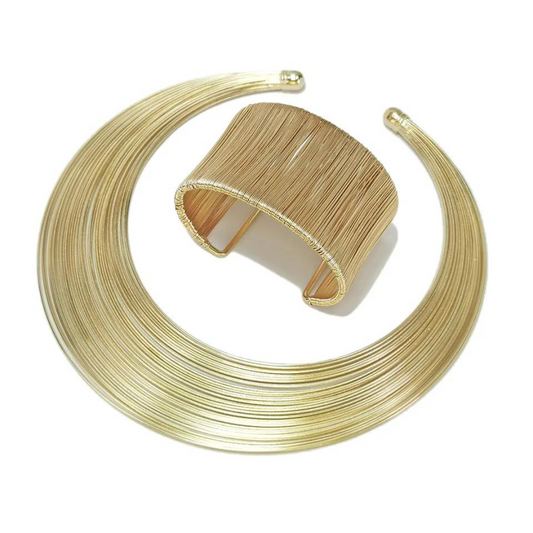 Pinkify Golden Wire Choker and Bracelet Set ( Minimum Order Size - 6)